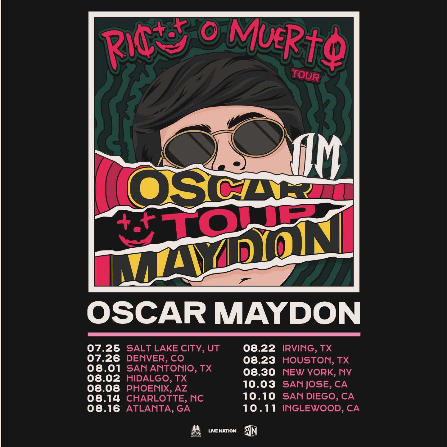 Oscar Maydon Rico o Muerto Tour Poster 2025